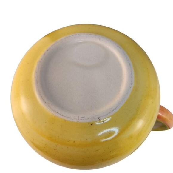 Ceramic Tuscan Style Water Pitcher Yellow Green Red Berries 6 inch with 4 inch o - Picture 11 of 11